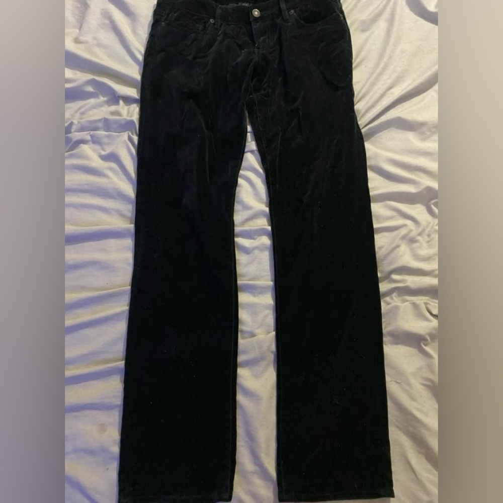 low rise black express straight leg corduroy pants with cute pockets.